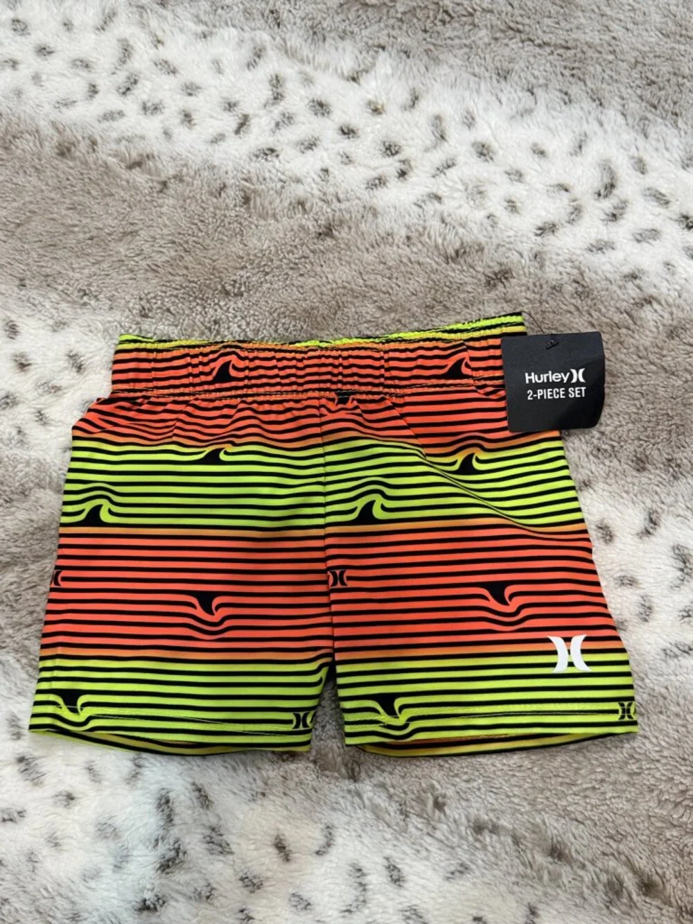 NWT! Hurley shark rashguard swim trunks set baby boys 12 months beach summer